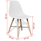 White Dining Set 1 Round Table with 2 Armless Chairs