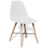 White Dining Set 1 Round Table with 4 Armless Chairs