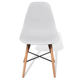 White Dining Set 1 Round Table with 4 Armless Chairs