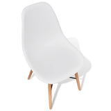 White Dining Set 1 Round Table with 4 Armless Chairs - Low Angle