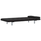 Sofa Bed with Two Pillows Artificial Leather Adjustable Black