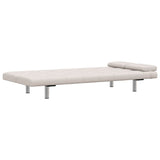 Sofa Bed with Two Pillows Artificial Leather Adjustable Cream White - Top-Down View