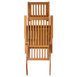 Outdoor Deck Chair with Footrest Solid Acacia Wood