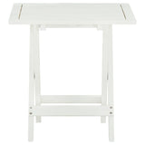 Bistro Table White 46x46x47 cm Solid Acacia Wood - Front View