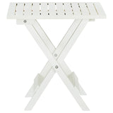 Bistro Table White 46x46x47 cm Solid Acacia Wood - Side View