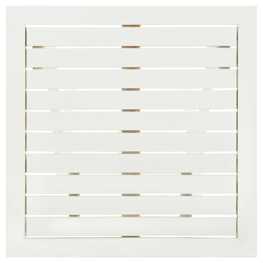 Bistro Table White 46x46x47 cm Solid Acacia Wood