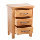 Nightstand with 3 Drawers 40x30x54 cm Solid Oak Wood - Side View