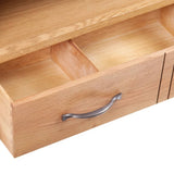 TV Cabinet with Drawer 88 x 42 x 46 cm Solid Oak Wood