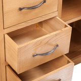 Sideboard with 3 Drawers 110x33.5x70 cm Solid Oak Wood - Top-Down View