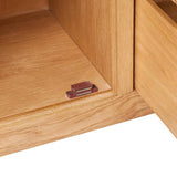 Sideboard with 3 Drawers 110x33.5x70 cm Solid Oak Wood - 45-Degree Angle