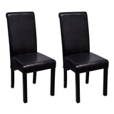 Dining Chairs 2 pcs Black Faux Leather