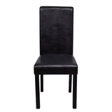 Dining Chairs 4 pcs Black Faux Leather - Front View