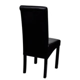 Dining Chairs 4 pcs Black Faux Leather - 45-Degree Angle