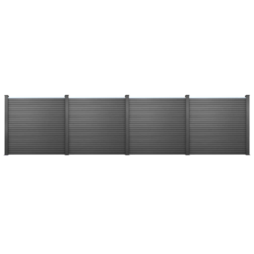 Garden Fence Panels 4 pcs 774 cm Grey