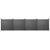 Garden Fence Panels 4 pcs 774 cm Grey - Front View