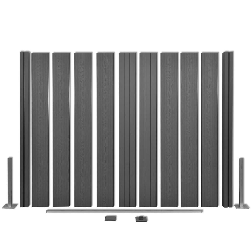 Garden Fence Panels 4 pcs 774 cm Grey