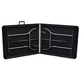 Outdoor Table with 2 Benches HDPE Black Rattan Look