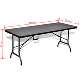 Outdoor Table with 2 Benches HDPE Black Rattan Look - Extra Image