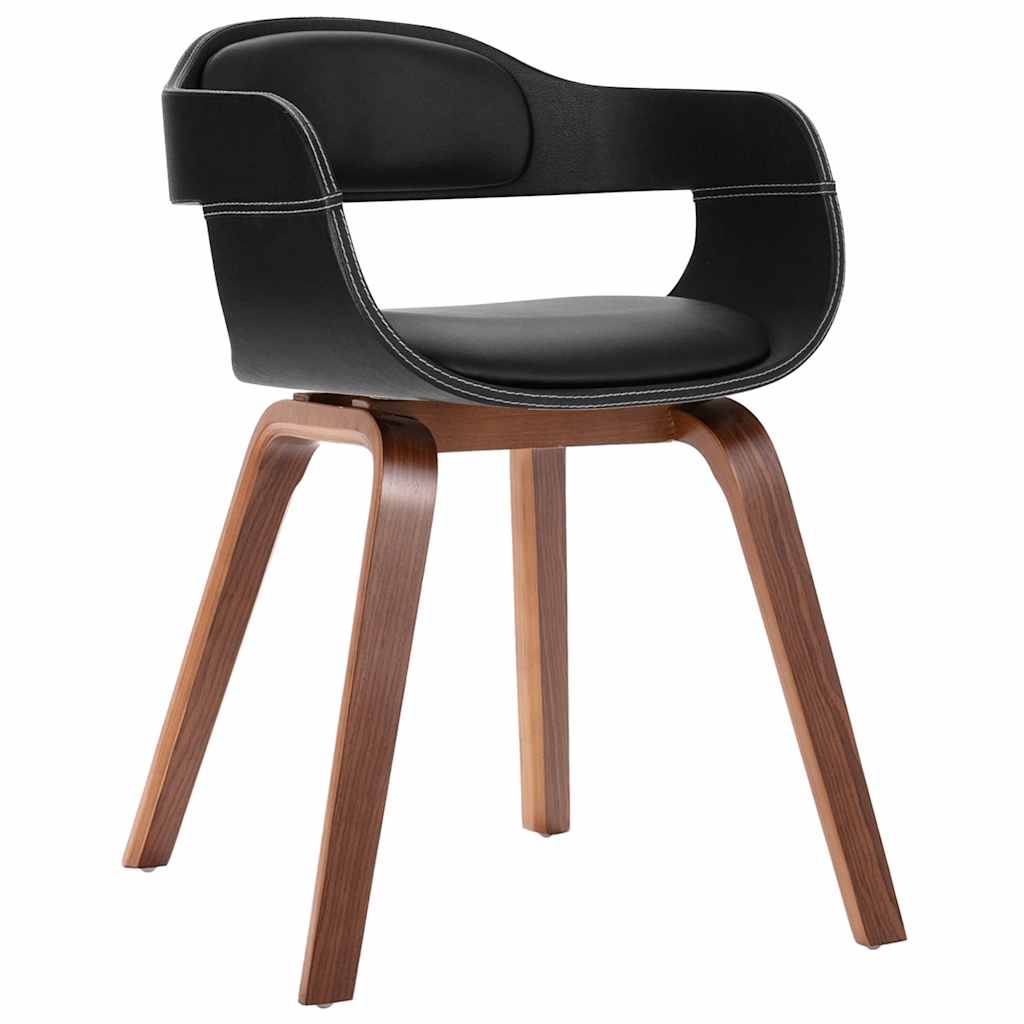 Dining Chair with Bentwood and Faux Leather