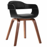 Dining Chair with Bentwood and Faux Leather