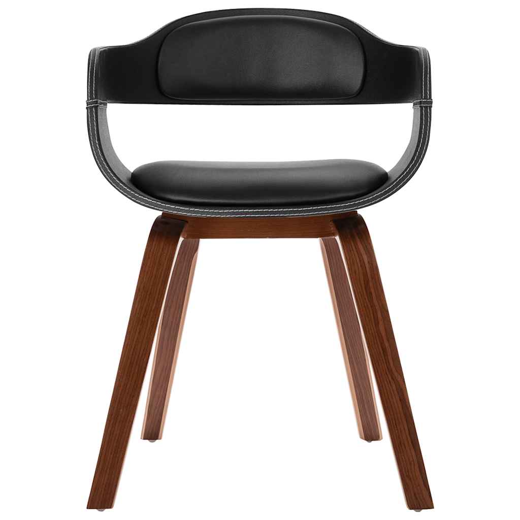 Dining Chair with Bentwood and Faux Leather