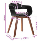 Dining Chair with Bentwood and Faux Leather - Rear View