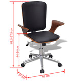 Swivel Office Chair Bentwood with Artificial Leather Upholstery - 45-Degree Angle