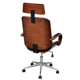Swivel Office Chair with Headrest Bentwood Artificial Leather - Side View