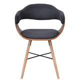 Dining Chairs 2 pcs Dark Grey Bent Wood and Fabric