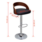 Bar Stools 2 pcs Bent Wood - Low Angle