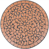 3 Piece Bistro Set Ceramic Tile Terracotta - Top-Down View