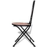 3 Piece Bistro Set Ceramic Tile Terracotta - Close-Up Angle