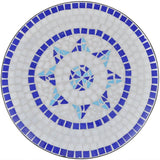 3 Piece Bistro Set Ceramic Tile Blue and White - Top-Down View