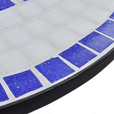 3 Piece Bistro Set Ceramic Tile Blue and White - 45-Degree Angle