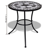 3 Piece Bistro Set Ceramic Tile Black and White - Extra Image