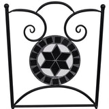3 Piece Bistro Set Ceramic Tile Black and White - Top-Down View