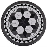3 Piece Bistro Set Ceramic Tile Black and White - Low Angle