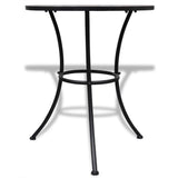 3 Piece Bistro Set Ceramic Tile Terracotta and White - Side View