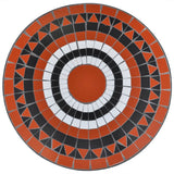 3 Piece Bistro Set Ceramic Tile Terracotta and White - Top-Down View