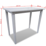 Wooden Bar Table White - Top-Down View