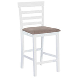 Bar Chairs 2 pcs White Fabric - Front View