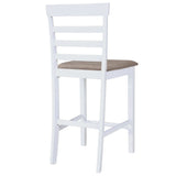 Bar Chairs 2 pcs White Fabric - Rear View