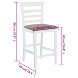 Bar Chairs 2 pcs White Fabric