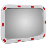 Convex Traffic Mirror Rectangle 40 x 60 cm with Reflectors - Side View