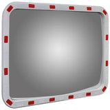 Convex Traffic Mirror Rectangle 60 x 80 cm with Reflectors - Side View
