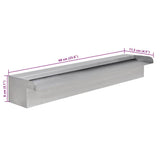 Rectangular Waterfall Pool Fountain Stainless Steel 60 cm - Close-Up Angle
