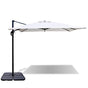 Roma Garden Parasol with Portable Base 2.5x2.5 m Aluminium Sand White