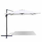 Roma Garden Parasol with Portable Base 2.5x2.5 m Aluminium Sand White