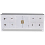 Wooden Sideboard Asian Style with 8 Drawers and 2 Doors - 45-Degree Angle