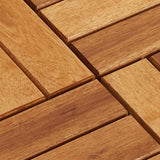 Decking Tiles 30 x 30 cm Acacia Set of 20 - Rear View